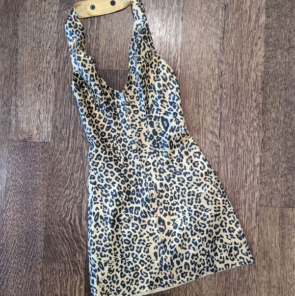 SOLD! House of Harlot Latex Cheetah Mini Dress Fetish XS - Picture 4 of 7